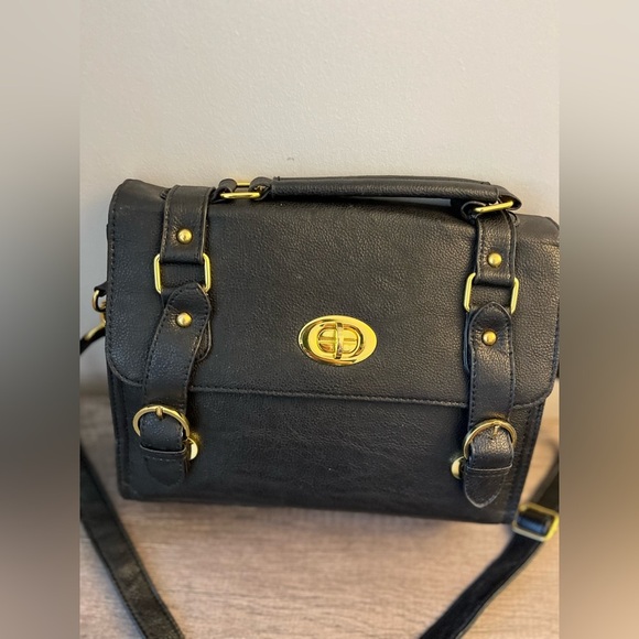 Street Level Faux leather Black Satchel - Picture 3 of 11